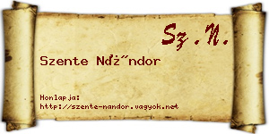 Szente Nándor névjegykártya