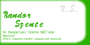 nandor szente business card